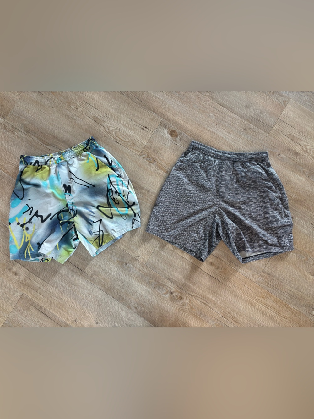 lululemon athletica Men’s Athletic Shorts — Blue, Yellow, Black, Gray Set